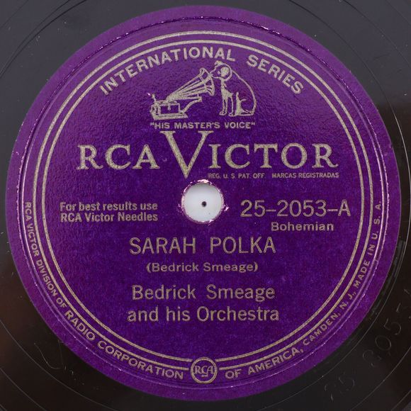Bedrick Smeage - Sarah Polka / Red Apple Waltz - 1947 10" 78 rpm Record 25-2053 - Picture 1 of 16